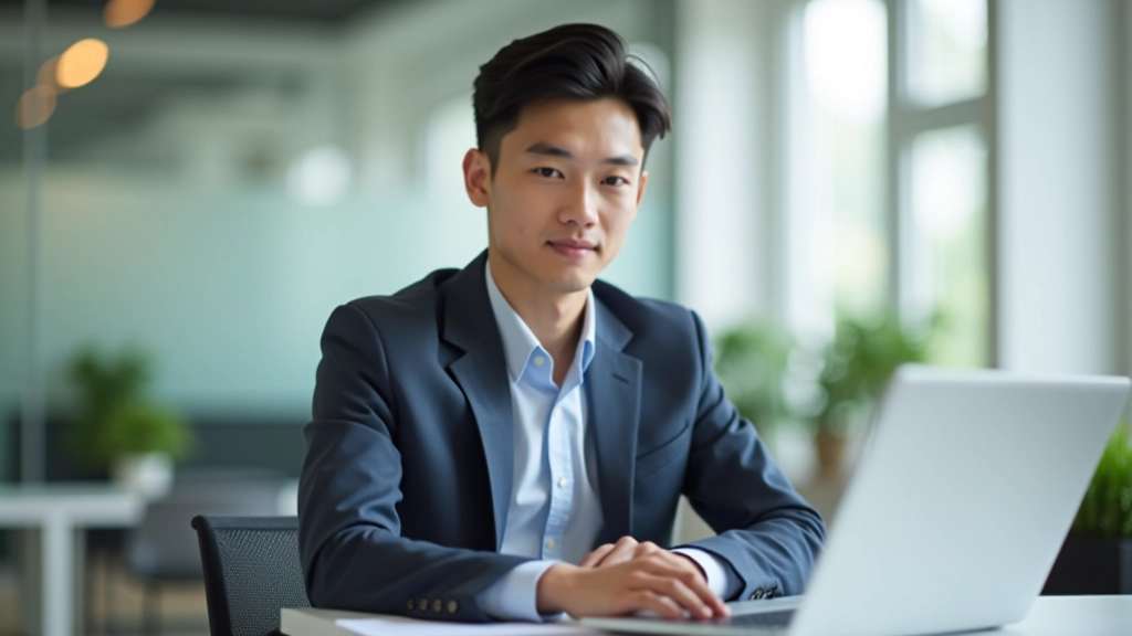 Young adult managing finances on laptop with notebook and coffee